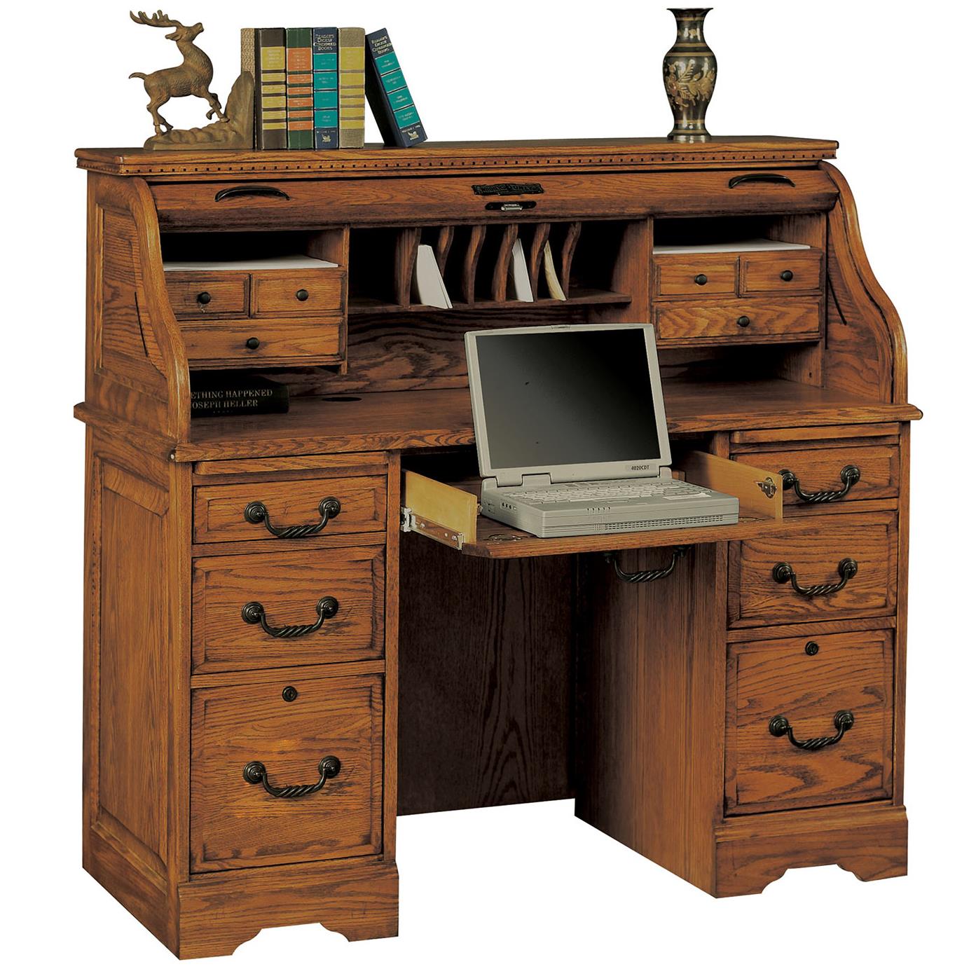 Winners Only Heritage Oak H148RRTA 48" Rolltop Desk with 2 Locking
